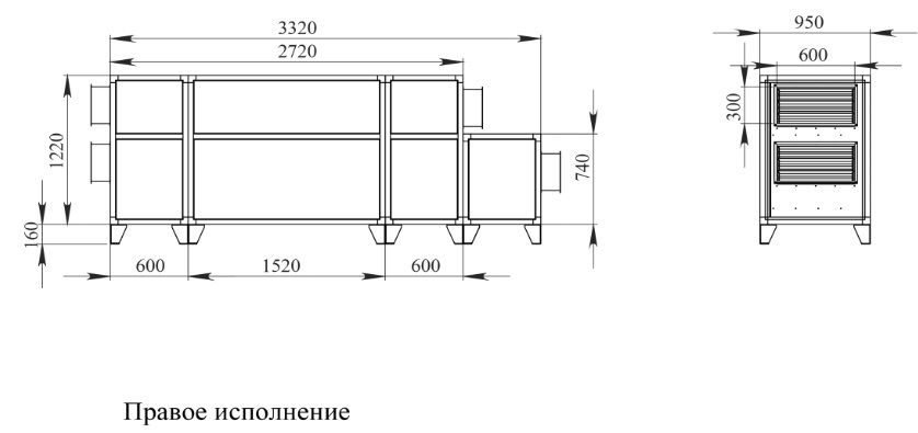 Габаритные и присоединительные размеры 3700 Lux RP PB